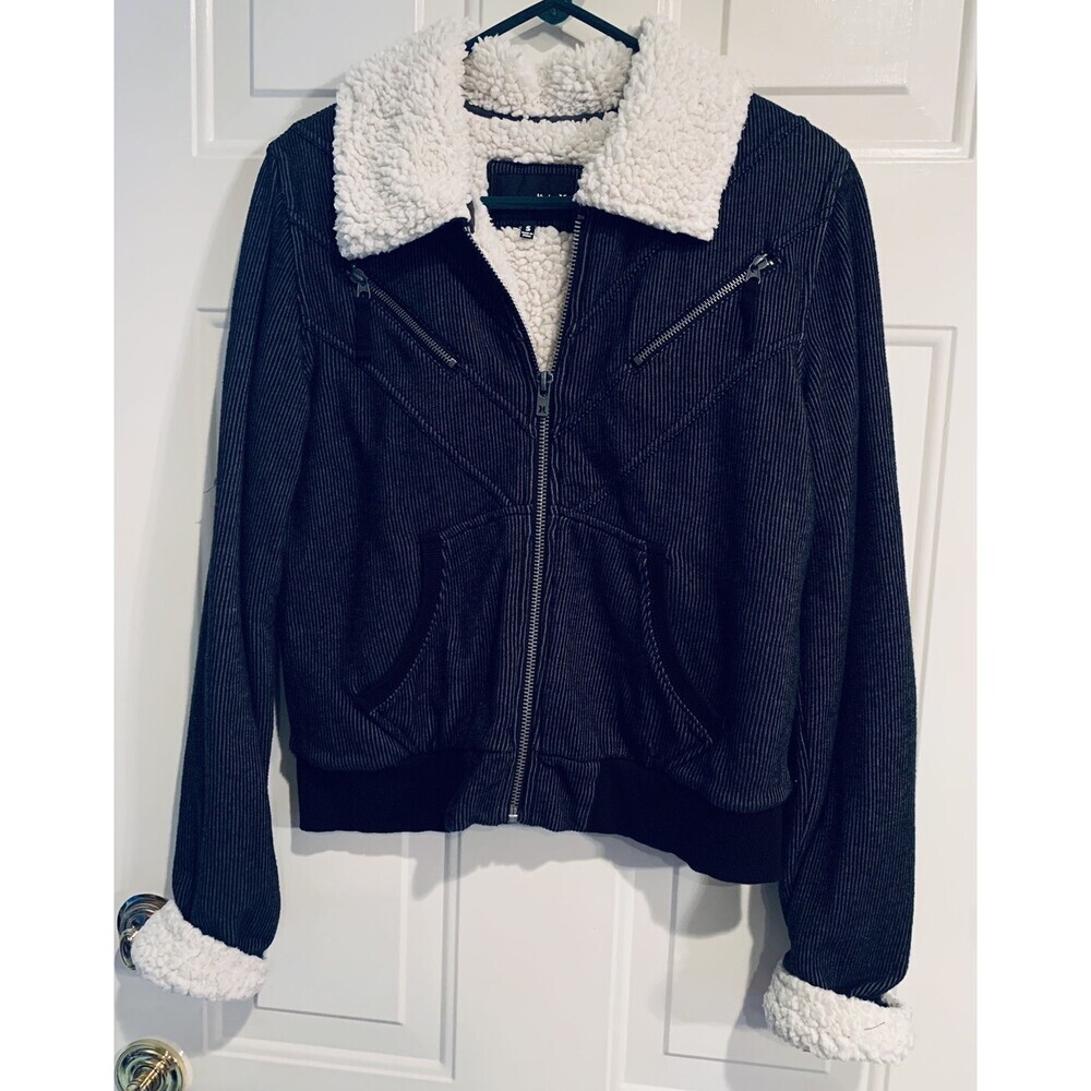 Hurley Corduroy Sherpa Lined Women's Black Jacket Size S